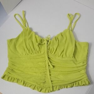 Meraki Bright Green Ruched Camisole